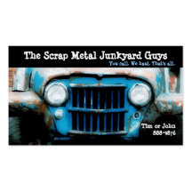 Antique Vehicle  Scrap Metal Biz Business Card Template