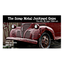 Antique Vehicle  Scrap Metal Biz Business Card Templates