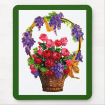Antique Victorian Basket of Roses ... Mousepad