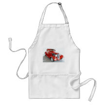 Antique Vintage Collector RED car Apron