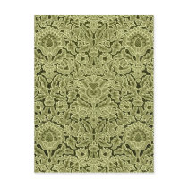 Antique Vintage Green Damask Pattern Cards, Gifts Post Card
