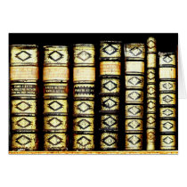 Antique Vintage Leather books Pattern Greeting Card