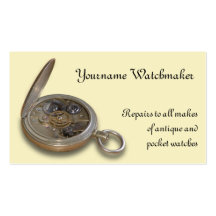 Antique watch repair business card