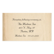 Antique Wedding enclosure cards Business Card