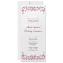 Antique white red scroll Christmas holiday formal invitations