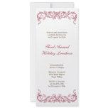 Antique white red scroll Christmas holiday formal invitations
