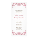 Antique white red scroll Christmas holiday formal Personalized Invitation