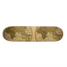 Antique William Faden 1786 Eastern Hemisphere Map Custom Skateboard