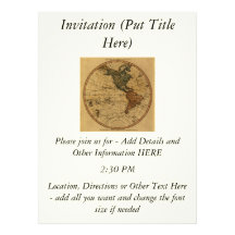 Antique William Faden 1786 Western Hemisphere Map Invitation