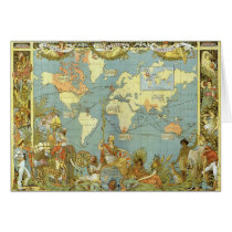 Antique World Map, British Empire, 1886