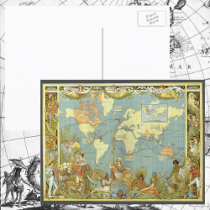 Antique World Map, British Empire, 1886