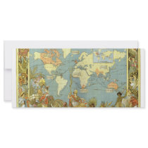 Antique World Map, British Empire, 1886
