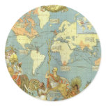 Antique World Map, British Empire, 1886