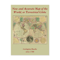 Antique World Map by Carington Bowles, circa 1780