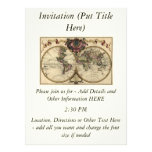 Antique World Map by Guillaume de L'Isle, 1720 Custom Invitations