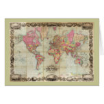 Antique World Map by John Colton, circa 1854 Cards