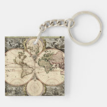 Antique World Map by Nicolao Visscher, circa 1690
