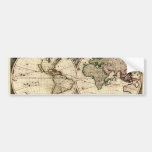 Antique World Map by Nicolao Visscher, circa 1690 Bumper Stickers