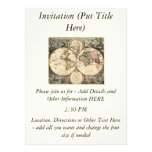 Antique World Map by Nicolao Visscher, circa 1690 Custom Invitation