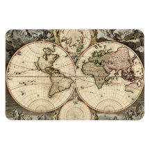 Antique World Map by Nicolao Visscher, circa 1690 Vinyl Magnet