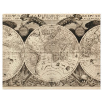 Antique World Map by Philipp Eckebrecht - 1630