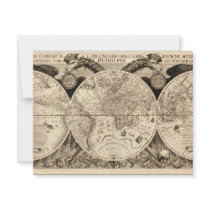 Antique World Map by Philipp Eckebrecht - 1630
