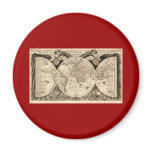 Antique World Map by Philipp Eckebrecht - 1630 Magnet