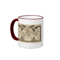 Antique World Map by Philipp Eckebrecht - 1630 Mugs