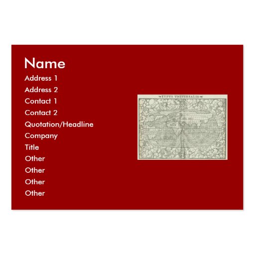 Antique World Map by Sebastian Münster circa 1560 Business Card Template