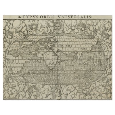 Antique World Map by Sebastian Münster circa 1560 by ZephyrusBooks