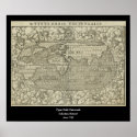 Antique World Map by Sebastian Münster circa 1560 posters