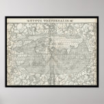 Antique World Map by Sebastian Münster circa 1560 Poster