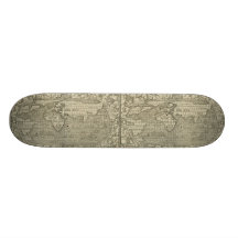 Antique World Map by Sebastian Münster circa 1560 Skateboard Deck