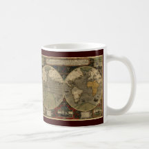 Antique World Map Coffee Mugs