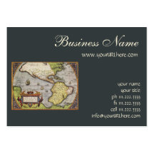 Antique World Map of the Americas, 1570 Business Card Template