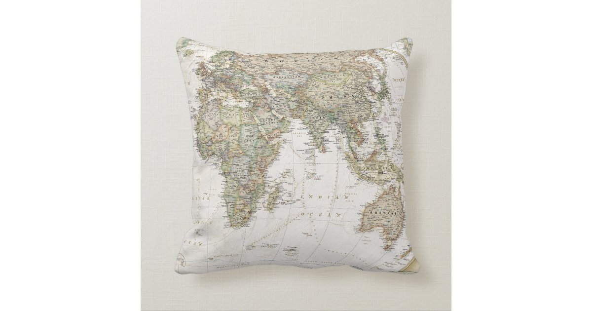 Antique World map throw pillow Zazzle