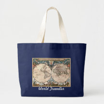 ANTIQUE WORLD MAP Travel Tote Bag