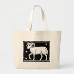Antique Zodiac Astrological Aries Ram Totebag