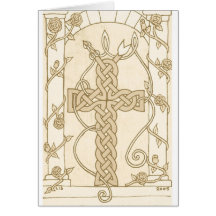 Antiqued Celtic Serpent Cross card