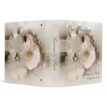 Antiqued Gerber Daisy & Hearts Wedding 2" Binder