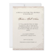Antiqued Victorian Rose Bridal Shower Invitation