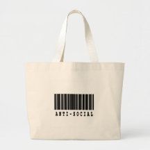 antisocial barcode design tote bag