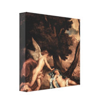 Antoon van Dyck - Amour and Psyche Stretched Canvas Print
