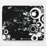 Ants & Circles - Black & White Negative Mousepad