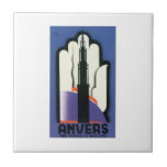 Anvers Vintage Travel Poster Ceramic Tile