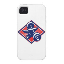 Anvil And Barbell Retro Vibe iPhone 4 Cases