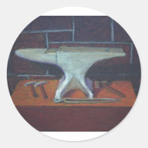Anvil and Tools Round Sticker