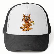 Anxious Cartoon Cat Trucker Hats