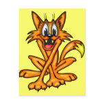 Anxious Cartoon Cat Postcard