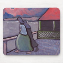 ANXIOUS TIMES FISHERWIVES WAITING MOUSE PAD
